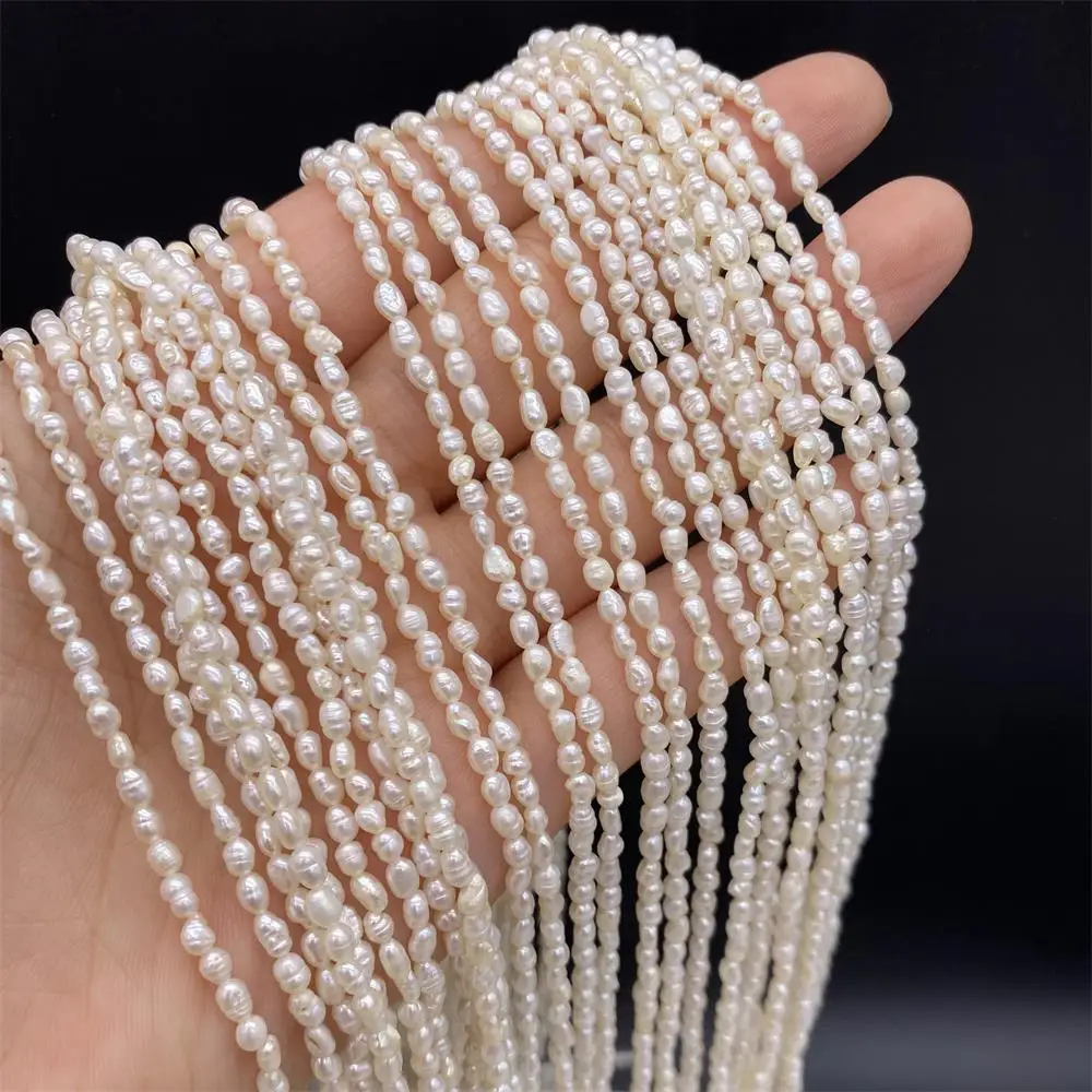 

A Level Natural Zhuji Freshwater Culture Pearl Beads Loose Tiny Rice Pearl Bead for Jewelry Making Diy Necklace Bracelets