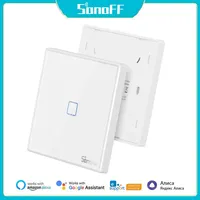 SONOFF T2EU-RF Wall Panel Sticky 433MHz RF Remote Wireless 1-3 Gang Two-Way Control With 4CHPROR3 RFR2 TX Wall Switches