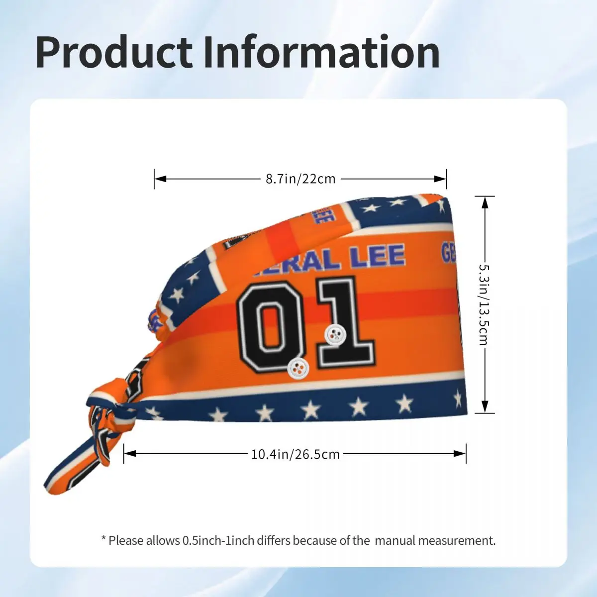 Dukes Of Hazzard Good Ol' Boys Racing Car 01 General Lee Scrub Hat Doctor Working Surgical Cap Men Women Adjustable Nursing Caps