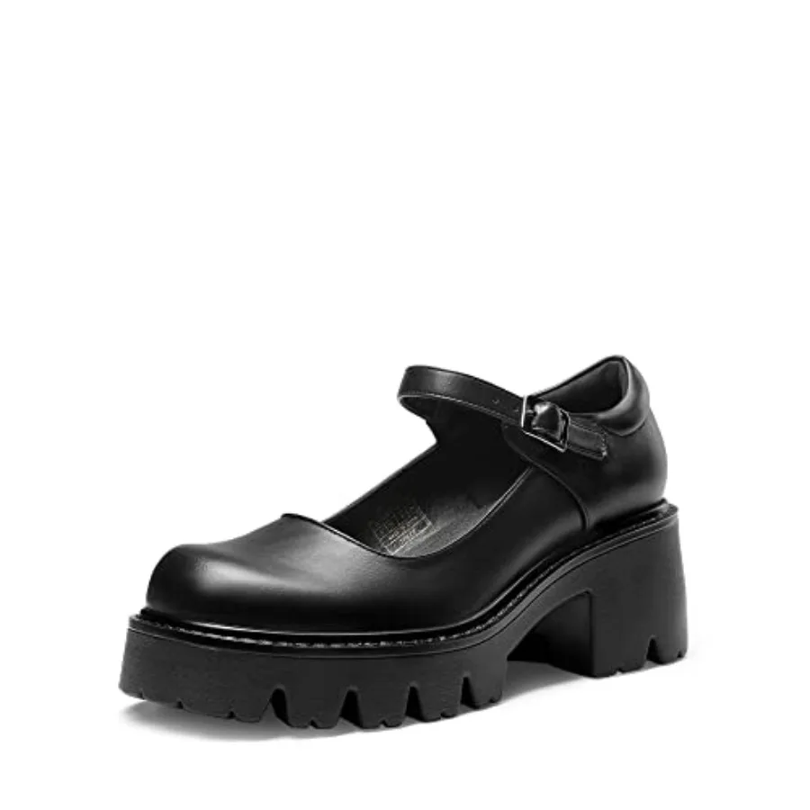 

Women's Mary Janes Shoes Platform Dress Low Heel Chunky Pumps Round Toe Ankle Strap Pumps Shoes Oxfords Esther
