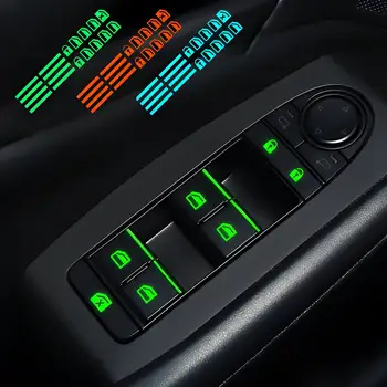 Svítící samolepka na tlačítko okna auta, spínač zvedáku oken, noční fluorescenční obtisky, dekorace interiéru auta, autodoplňky 6 nejlepší prodej Příslušenství Renault Twingo - №6