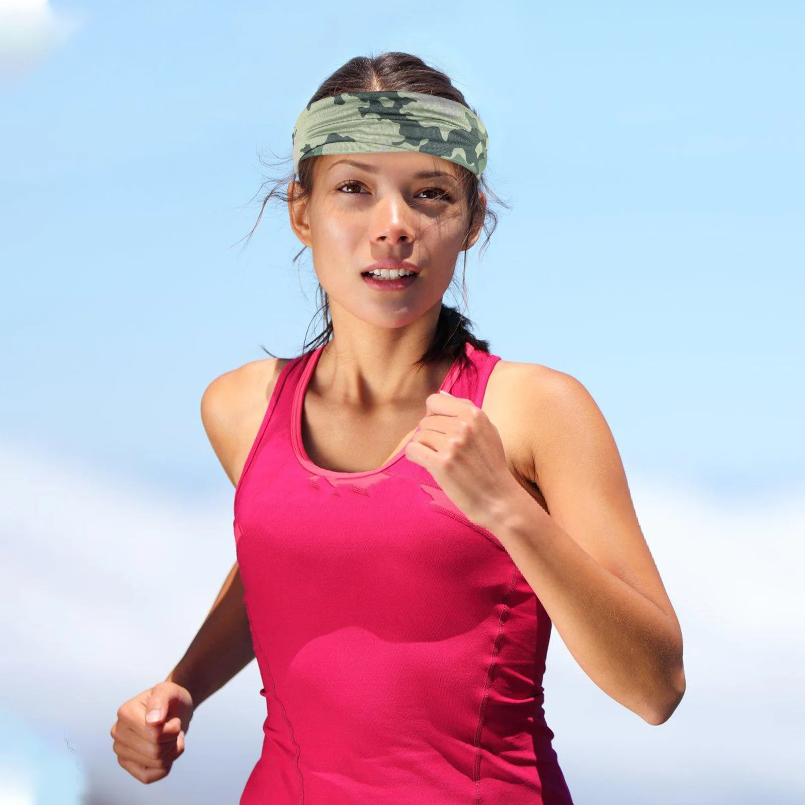 

2Pcs Kids Athletic Sweatband Camo Soft Elastic Headband Non Slip Sweat Wicking Hairband for Sports Workout Running Basketball