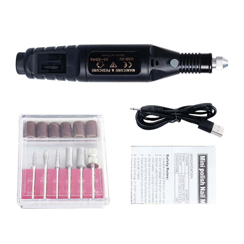 3D-Drucker Tragbares elektrisches Polierer-Bohrer-Set mit USB-Kabel Modellpolierwerkzeug Schleifen und Polieren des 3D-Druckermodells