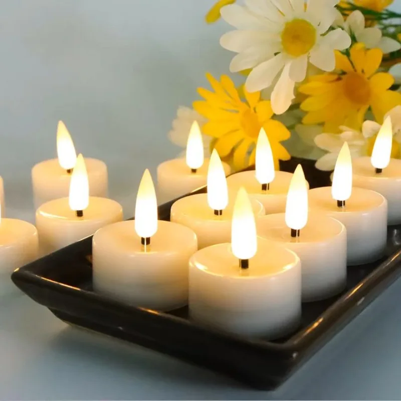 1/48PCS Flameless Led Candle Electronic CandlesBattery Operated Tea Lights Candle Tealight Candles Wedding Romantic Table Lamp