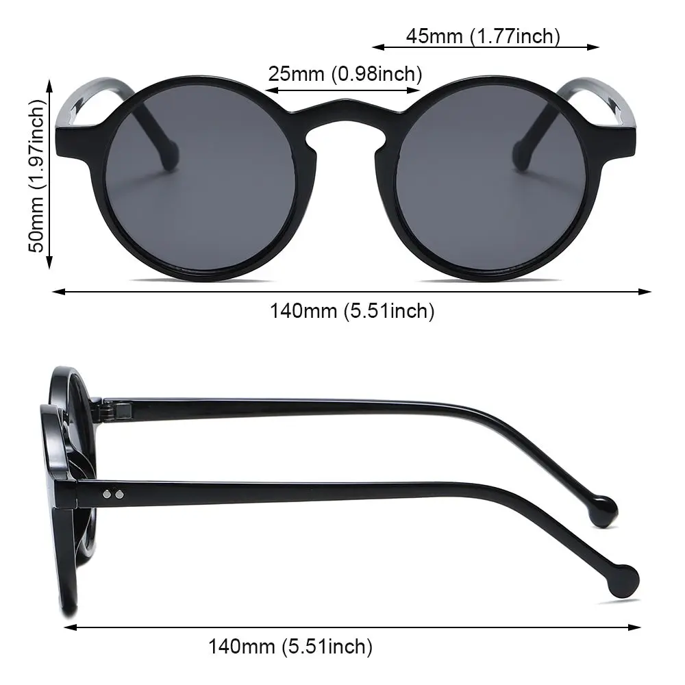 Retro Round Polarized Sunglasses Men Women Classic Leopard Frame Sun Glasses Fashion Black Driving Male Female Goggles UV400