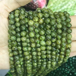 2024 New Natural  Green Peridot 100% Stone Loose Round Beads Jewellery Making 6/7MM DIY Bracelet Necklace Beading Accessories