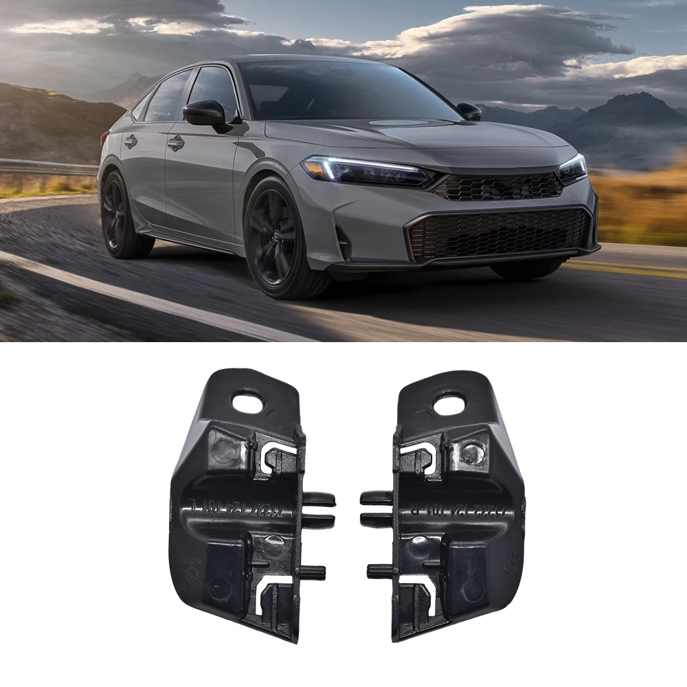 1 Pair For Honda Civic 2022-2025 Car Grille Spacer Left Right Side Front Black Plastic Decor Fixed Buckle Bracket Accessories