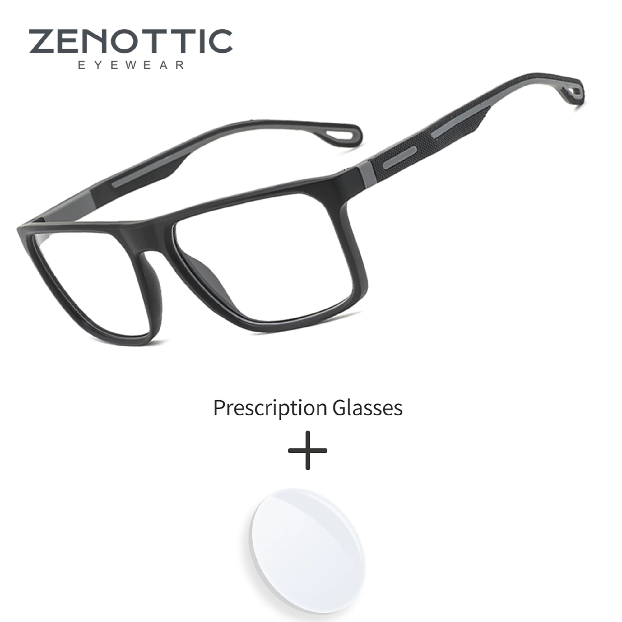 ZENOTTIC Men Square Acetate Reading Glasses Custom Prescription Man Myopia Correction Eyeglasses Graduated Lenses