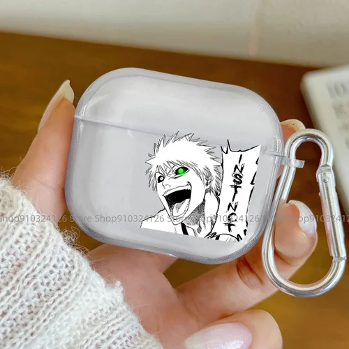 Imagen 1 del producto Funda japonesa de Anime Bleach Wave Kurosaki ichigo para Airpods Pro 2 1 3 funda de silicona suave Air Pods4 1/2/3 funda para auriculares