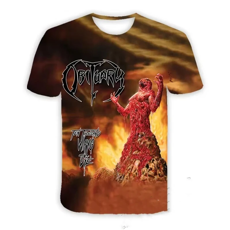 خمر الرجال تي شيرت روك باند نعي ثلاثية الأبعاد تي شيرت مطبوع الرجال النساء موضة قصيرة الأكمام بلايز تيز ملابس الاطفال ألبوم الرعب 2025 #1