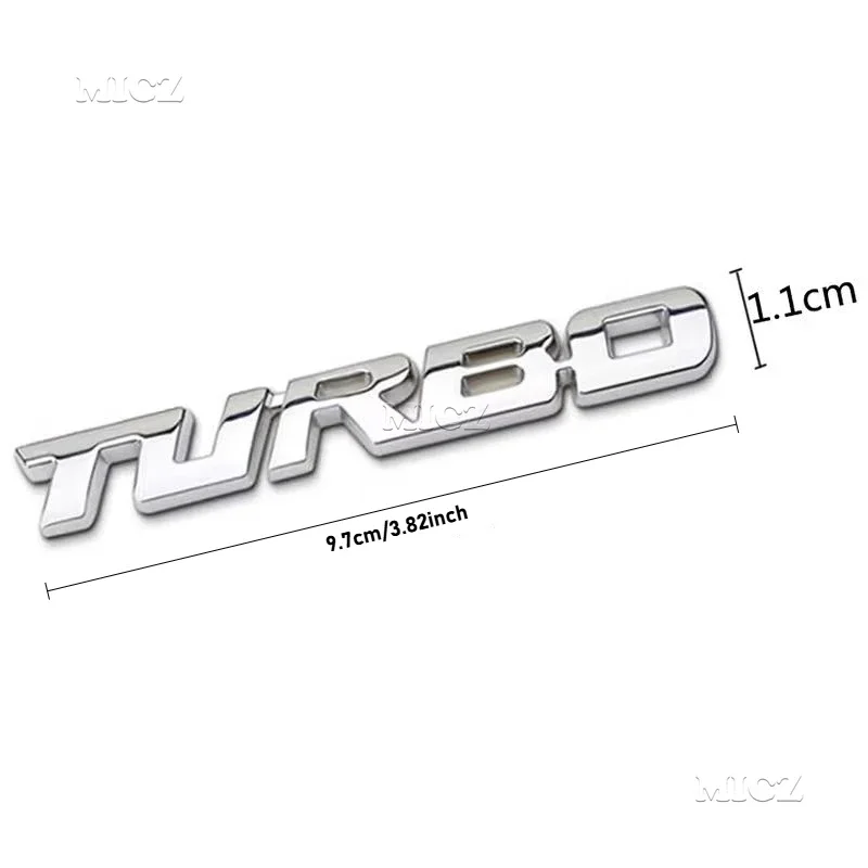 Car Styling Car Turbo Boost Loading Boosting 3D Metal Chrome Zinc Alloy 3D Emblem Badge Sticker Decal Auto Accessory 9.7*1.1 Cm