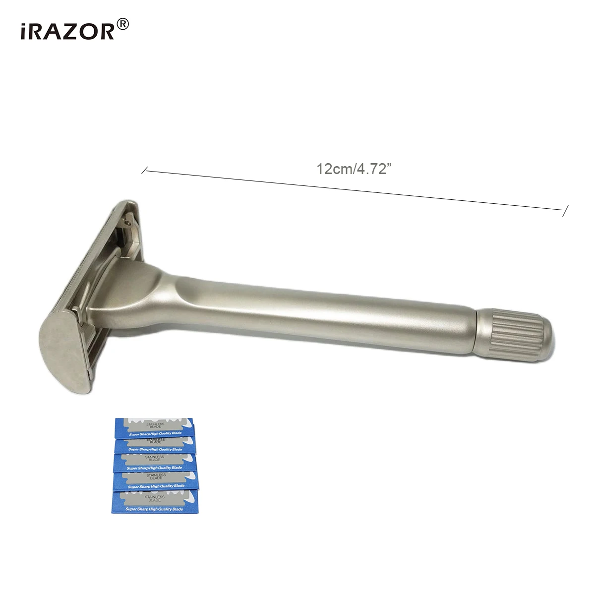 iRAZOR New Heavy Butterfly Design Double Edge Safety Razor with 10pcs Original Blade Refills for Men Reusable Grooming Gift Set