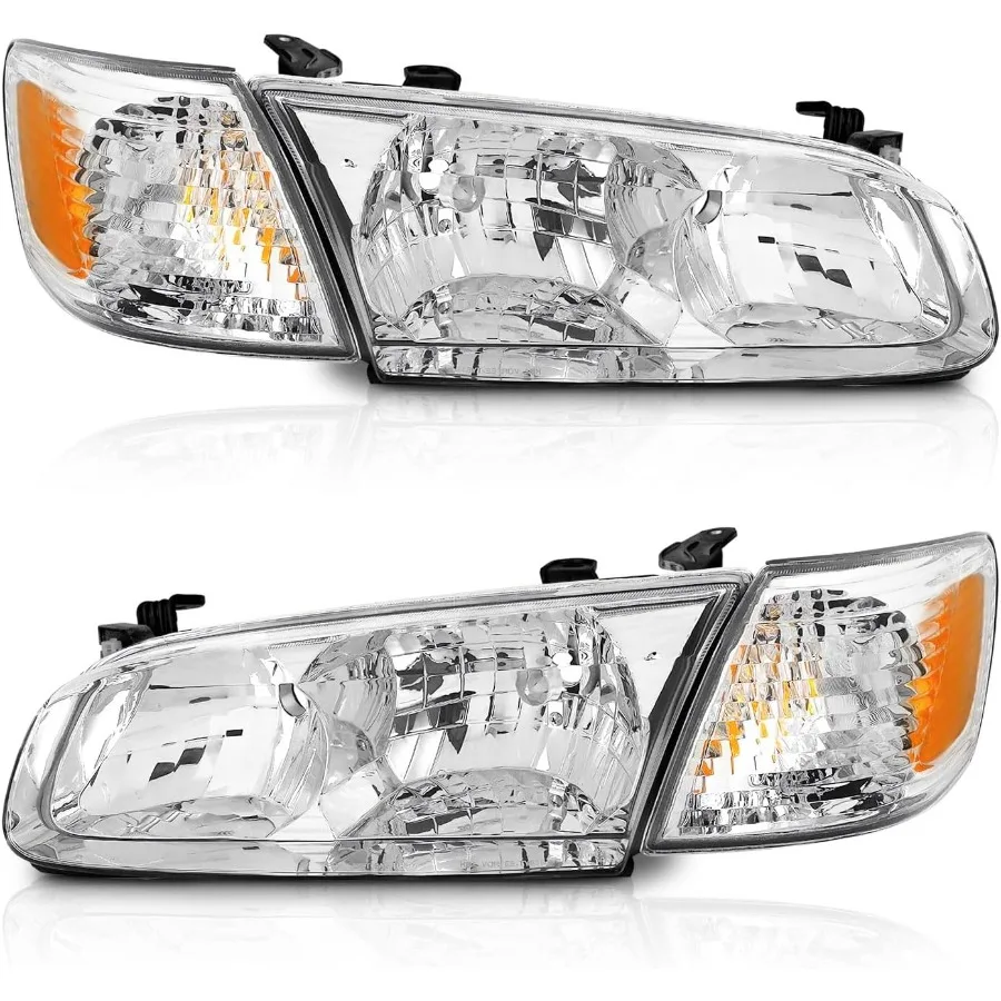 

for 2000-2001 Toyota Camry Headlight+Amber Corner Lamps,Headlights Assemblies Compatible with 2000 2001 Toyota Camry Headlamp As