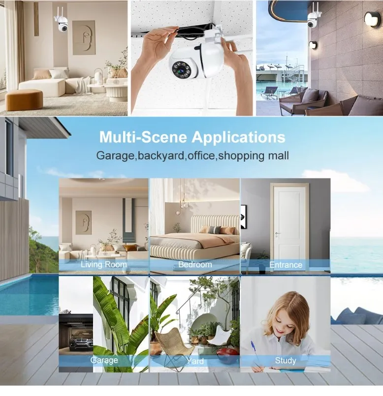 3mp Ptz Wifi Ip Camera Beveiliging Videobewakingscamera Menselijke Detectie Automatische Tracking Nachtzicht Buiten Waterdicht