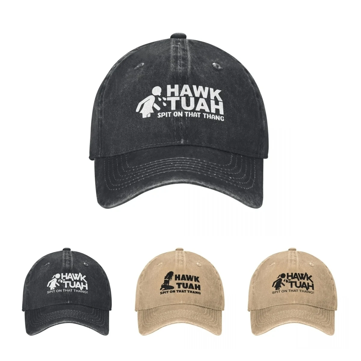 Vintage Hawk Tuah Spit On That Thang Baseball Cap Unisex Distressed Denim Headwear Funny Girls Interview Outdoor Running Hat