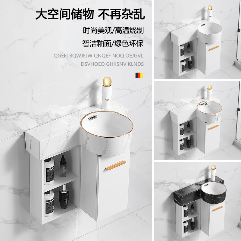 

Настенный шкаф для ванной комнаты, комбинированный умывальник, балкон, керамический умывальник, небольшой угловой умывальник для ванной комнаты, очень узкий