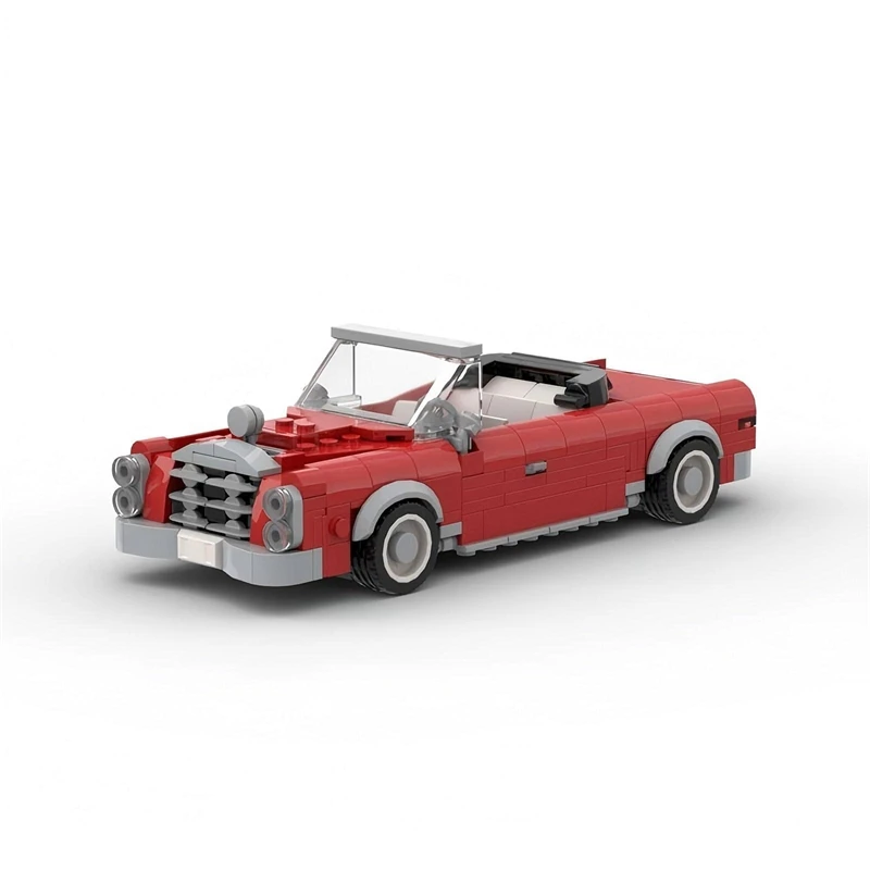 Juego de bloques de construcción de coche Convertible rojo, Kit de modelo Compatible MOC 300SE W112, juguete DIY para niños, seguidores de automóviles, exhibición en el hogar, regalo de fiesta