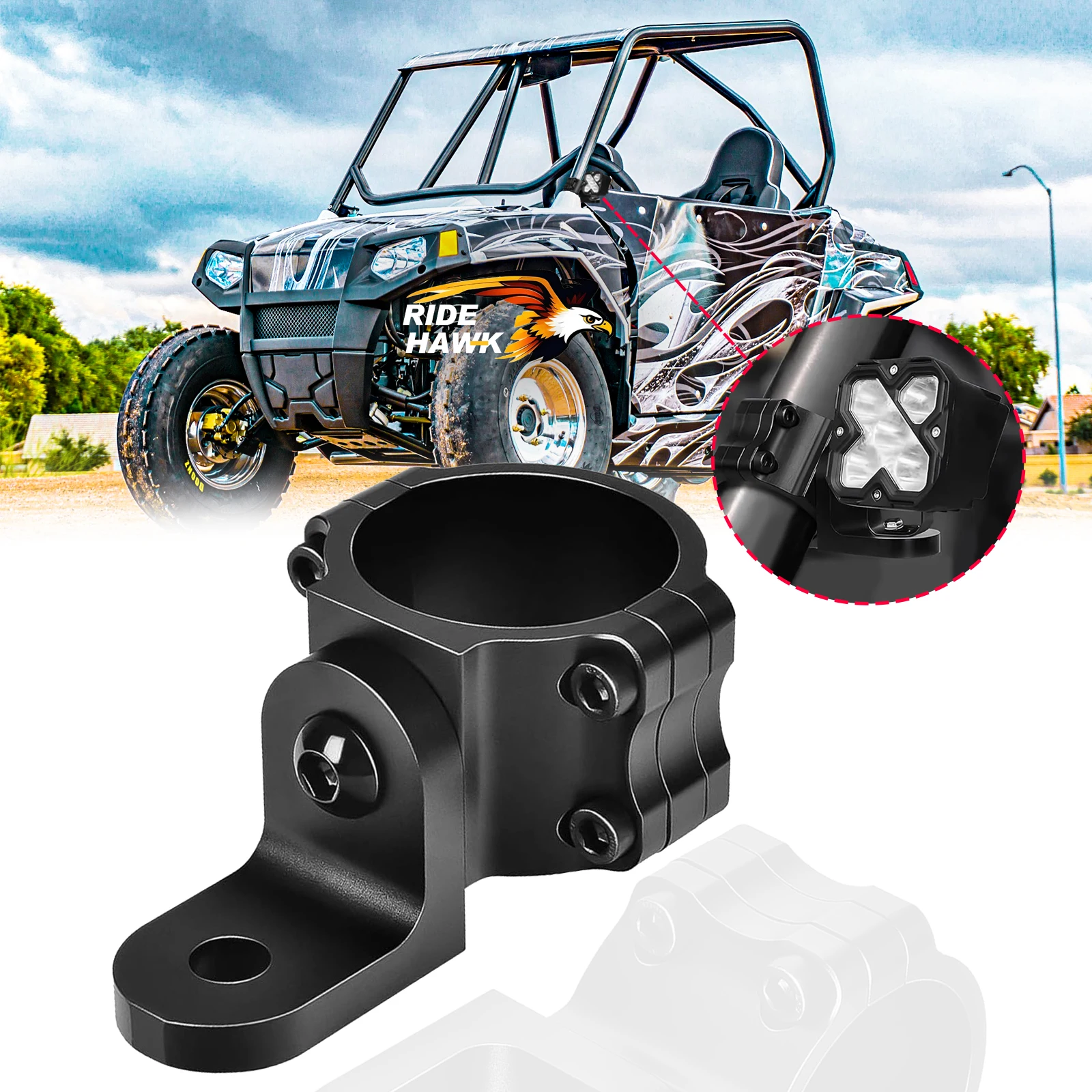 UTV LED سوط ضوء يتصاعد UTV العلم جبل Led هوائي بين قوسين 1.75 "-2" ATV لفة قفص المشبك ل بولاريس RZR 900 1000 Can Am SXS