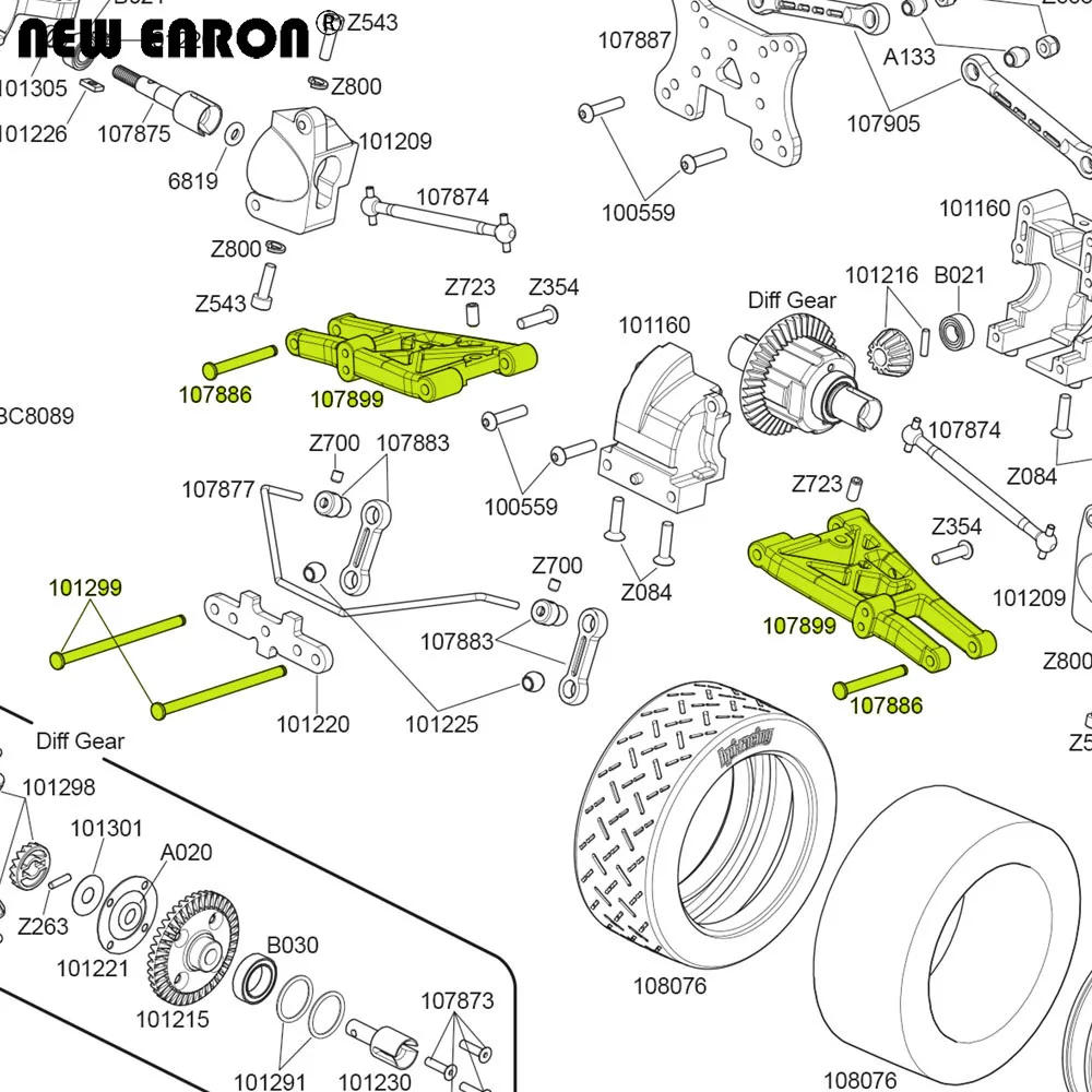 NEW ENRON #107899 #107900 Alloy Front & Rear Lower Suspension Arm for RC Model Car 1/10 HPI WR8 3.0 Flux KEN BLOCK Upgrade Parts