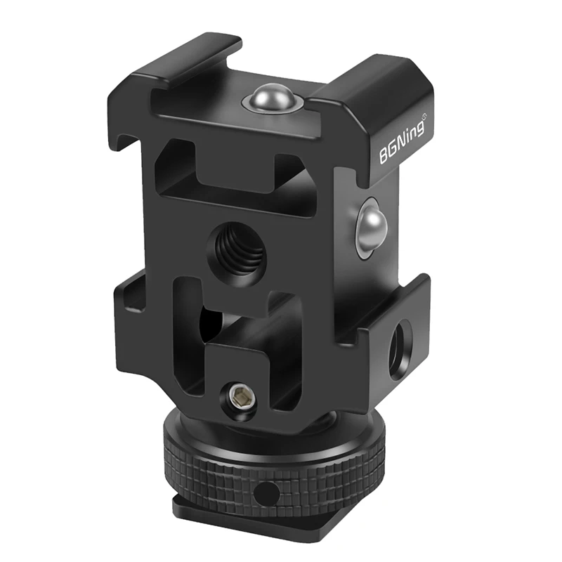 Triple Hot Cold Shoe Mount Adapter 1/4 Halter für Nikon Canon DJI MIC 2 SLR Stativ Mikrofon Licht Audio Recorder Ständer Halterung – Detail 12