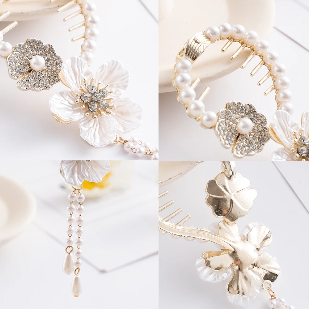 Pearl Rhinestone Hair Claw Clips Bow Flower Tassel Horsetail Buckle Bun Ponytail Holder Hair Clip Women Female Hair Accessories