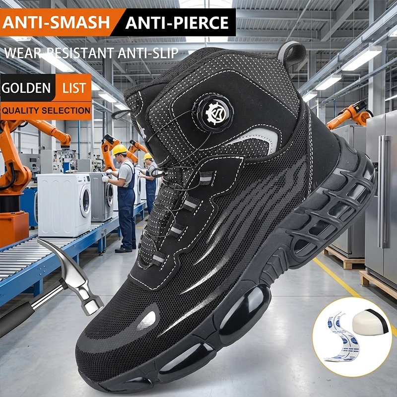 2026 Beliebte Sicherheitsschuhe mit Kunststoff-Zehenkappe und Kevlar-Zwischensohle, Arbeitsschuhe, Bergbaustiefel, Stoß- und Durchstichfest – Detail 7
