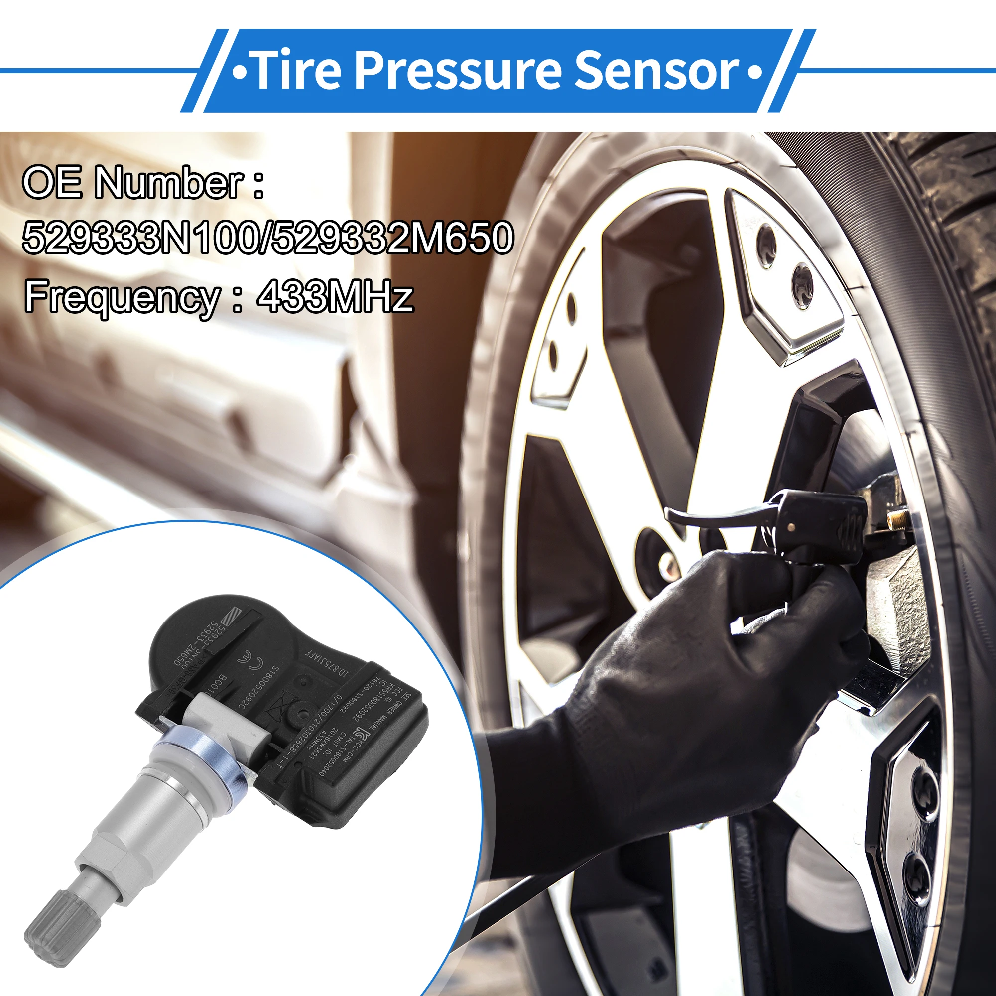 

Датчик давления в шинах Motoforti Датчик TPMS 433 МГц No 52933-3N100 для Hyundai для Genesis