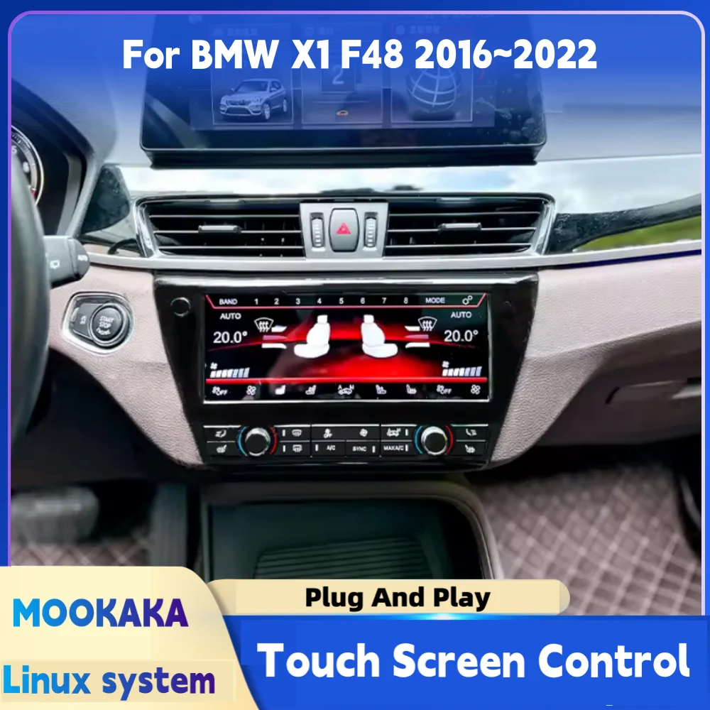 9 Inch Touch Screen Climate Control Panel For BMW X1 F48 2016~2022 Digital AC Screen Air Conditioning LCD Digital voice control