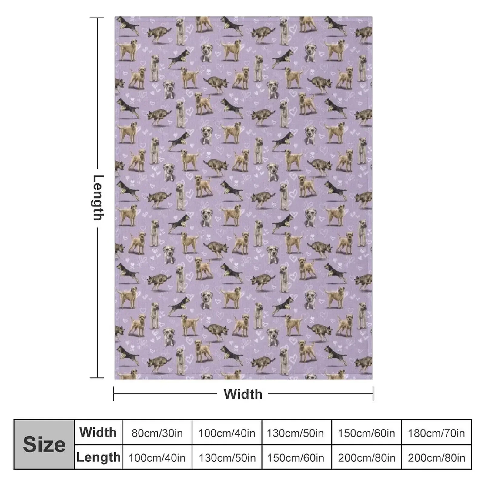 The Border Terrier Purple Version Throw Blanket couch cozy soft plush fuzzy picnic outdoor blanket
