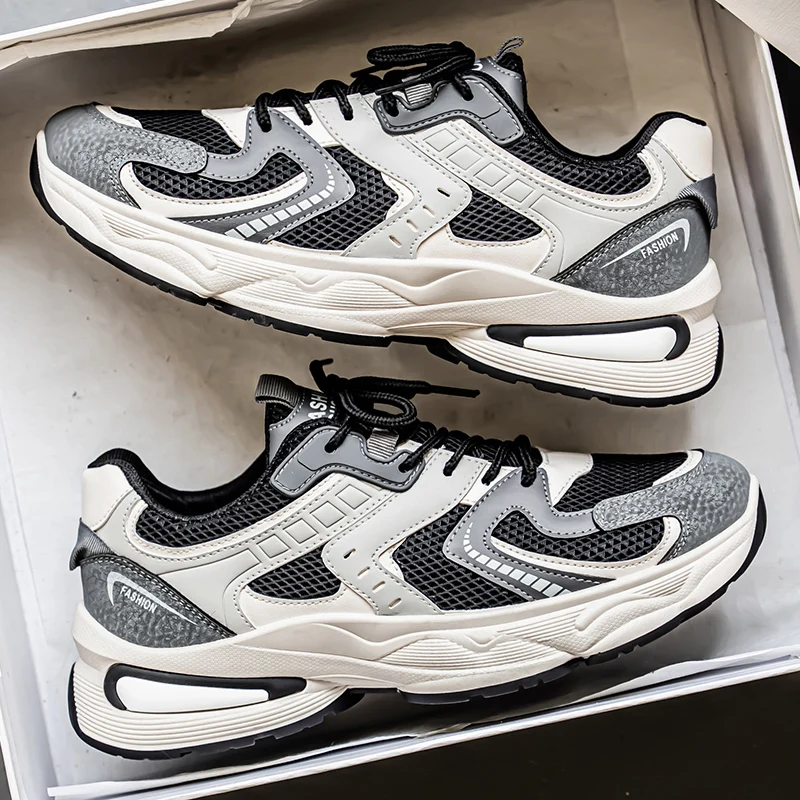 

Men's Air Cushion Running Shoes Breathable Mesh Chunky Dad Sneakers Non-slip Thick Sole Sports Trainers