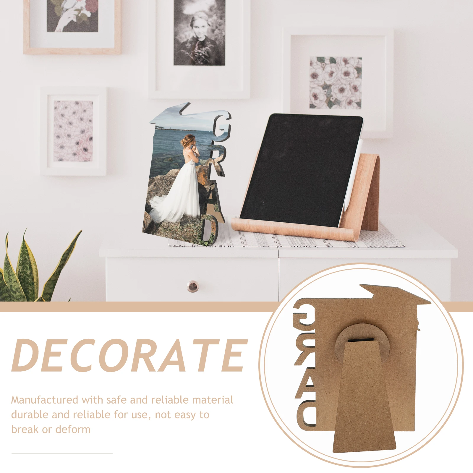 

DIY Graduation Cap Photo Frame Sublimation Blank Board Heat Transfer Decorative Table naments Customizable Wooden Picture Frame