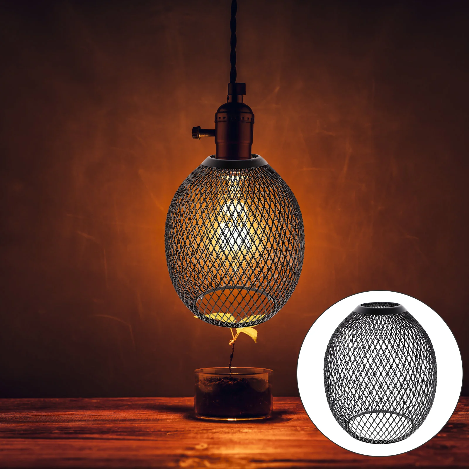 

Hollow Out Metal Lamp Shade for Pendant Ceiling Light Decorative Iron Wire Cover Retro Industrial Style Home Office Cafe