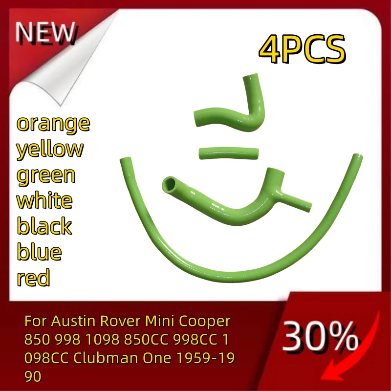 4PCS Silicone Radiator Hose For Austin Rover Mini Cooper 850 998 1098 850CC 998CC 1098CC Clubman One 1959-1990 Pipe Tube Kit