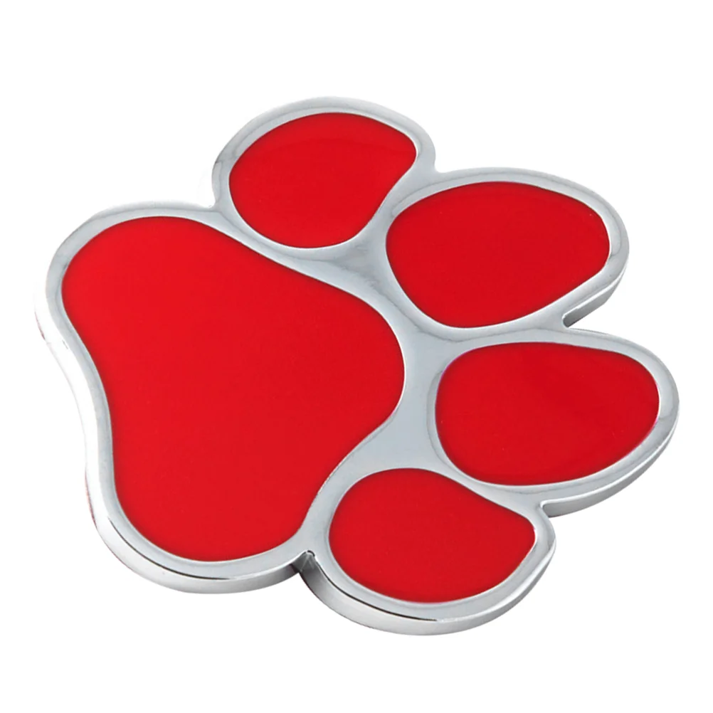 

Automotive Stickerss Dog for Cars Decor Paw Footprint Decal Decals Red Zinc Alloy Decoration