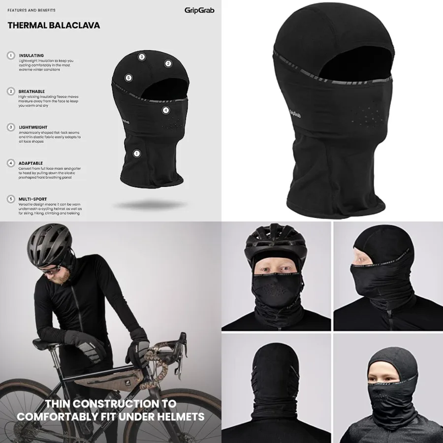 

Thermal Winter Cycling Balaclava Cold Weather Under Helmet Biking Face Mask Winter Full Face Bike Snood