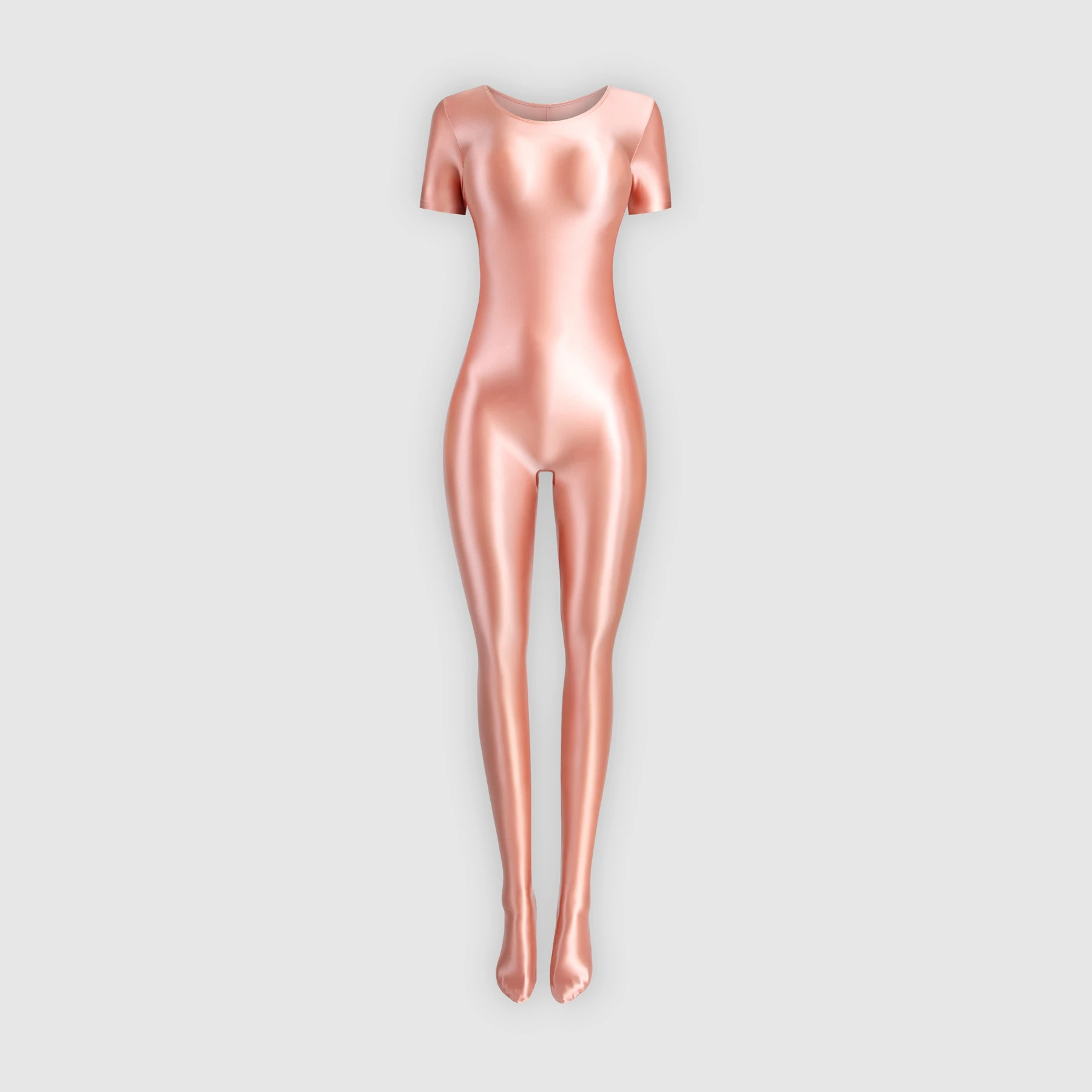 XCKNY satin glossy Tights shiny Silky short sleeve Body Suit Pantyhose Running Sports Bodysuit Wetsuit  Bathing yoga zentai