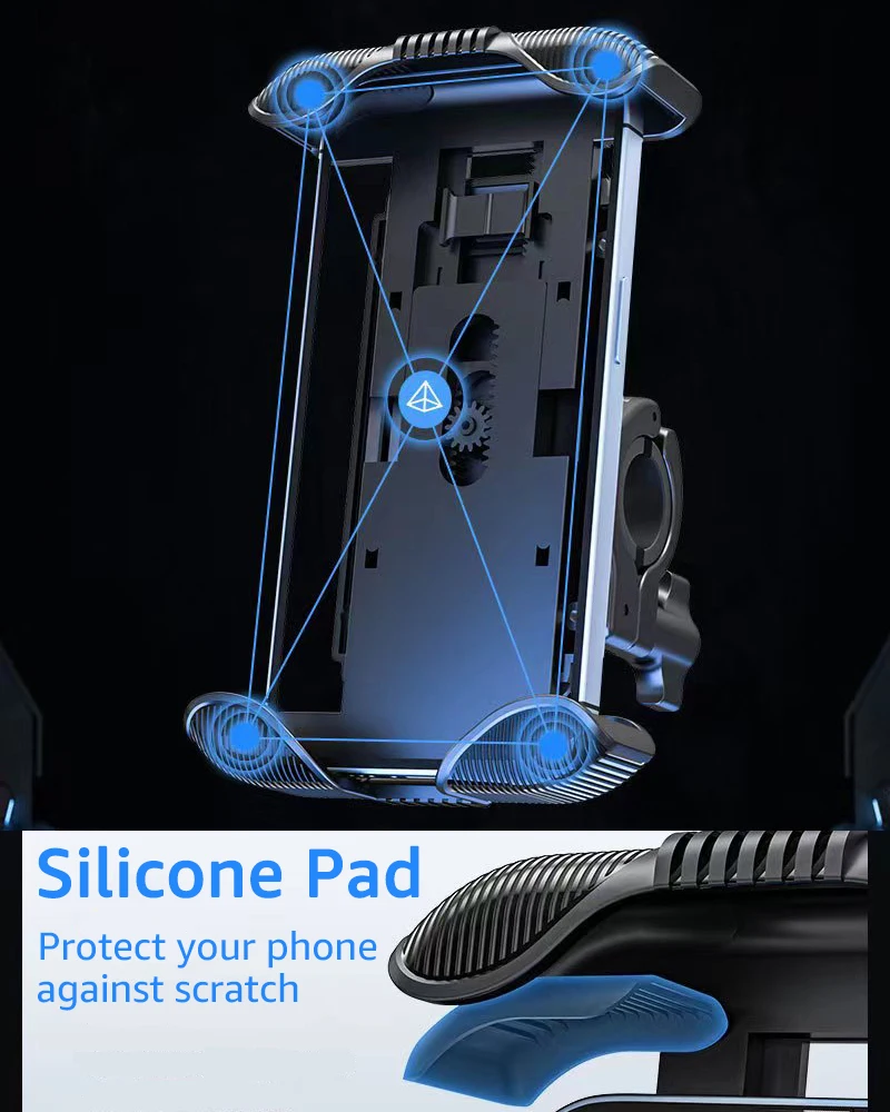 Uchwyt na telefon rowerowy Motocyklowe lusterko wsteczne Stojak na telefon Stojak na kierownicę skutera Klips do iPhone'a Xiaomi Samsung — zdjęcie produktu 3