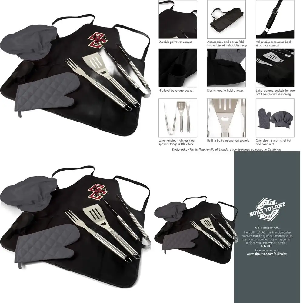 

Unisex NCAA BBQ Apron Tote Pro Grill Set for Adults - Perfect for Picnics