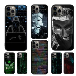 Matrix Hacker Mobile Phone Cases Cover For iPhone 17 Air 16 15 14 12 13 11 Pro MAX apple Plus SE2020 Coque