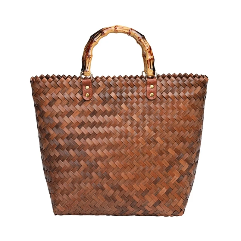 

Retro Knitted Straw Handbag Rattan Handbag for Casual Outings Outdoor Activity