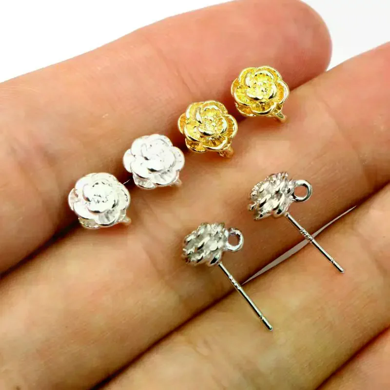 2pcs 9*6mm Bright Silver Plated Gold Ear Hooks Wires For Handmade Women Fashion 2025 New Arrival