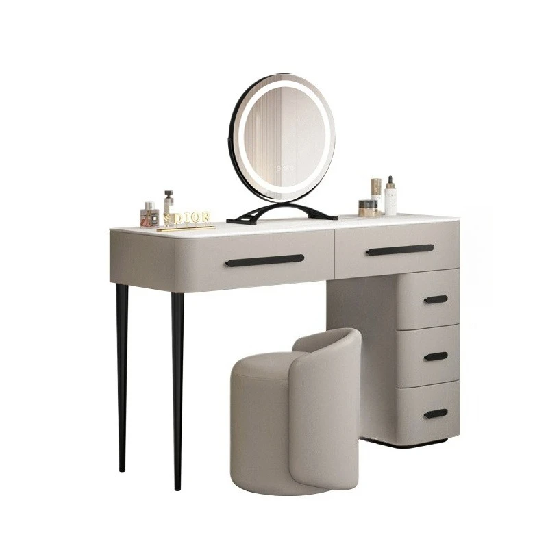 طاولات الزينة الحديثة المنظم مرآة البراز طاولات الزينة الخشبية الصلبة الحد الأدنى درج Penteadeira اكسسوارات المنزل