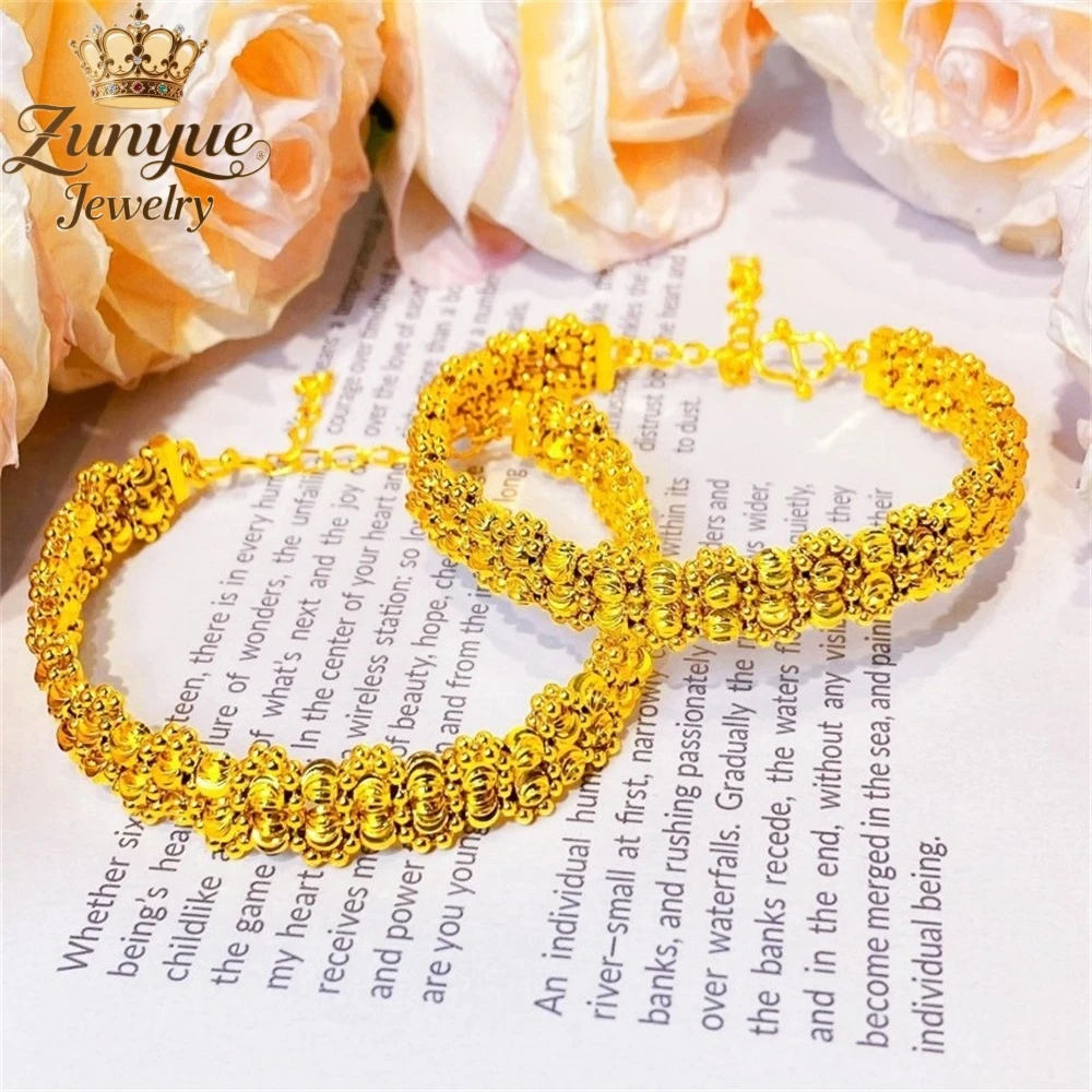 

Sand Gold Hollowed-Out Three-Dimensional Small Ball Bracelet Luxury Quality Jewelry Fashion Jewelry Exquisite Elegant Charms
