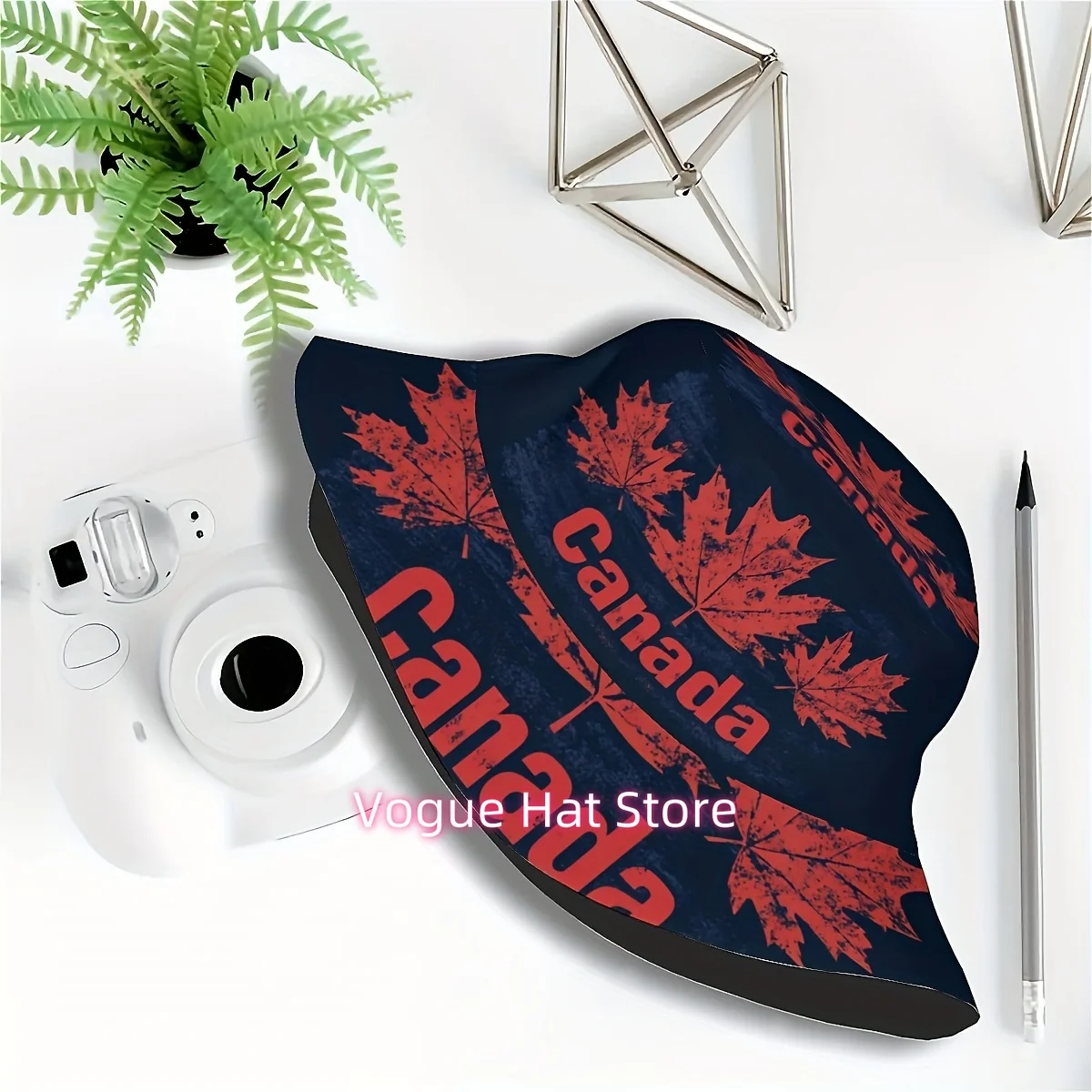 ()1pcs Canada Day, with Red Maple Leaves (3) Printed Fisherman Hat Suitable for Both Men and Women, Stylish Sun Hat with Fun Per