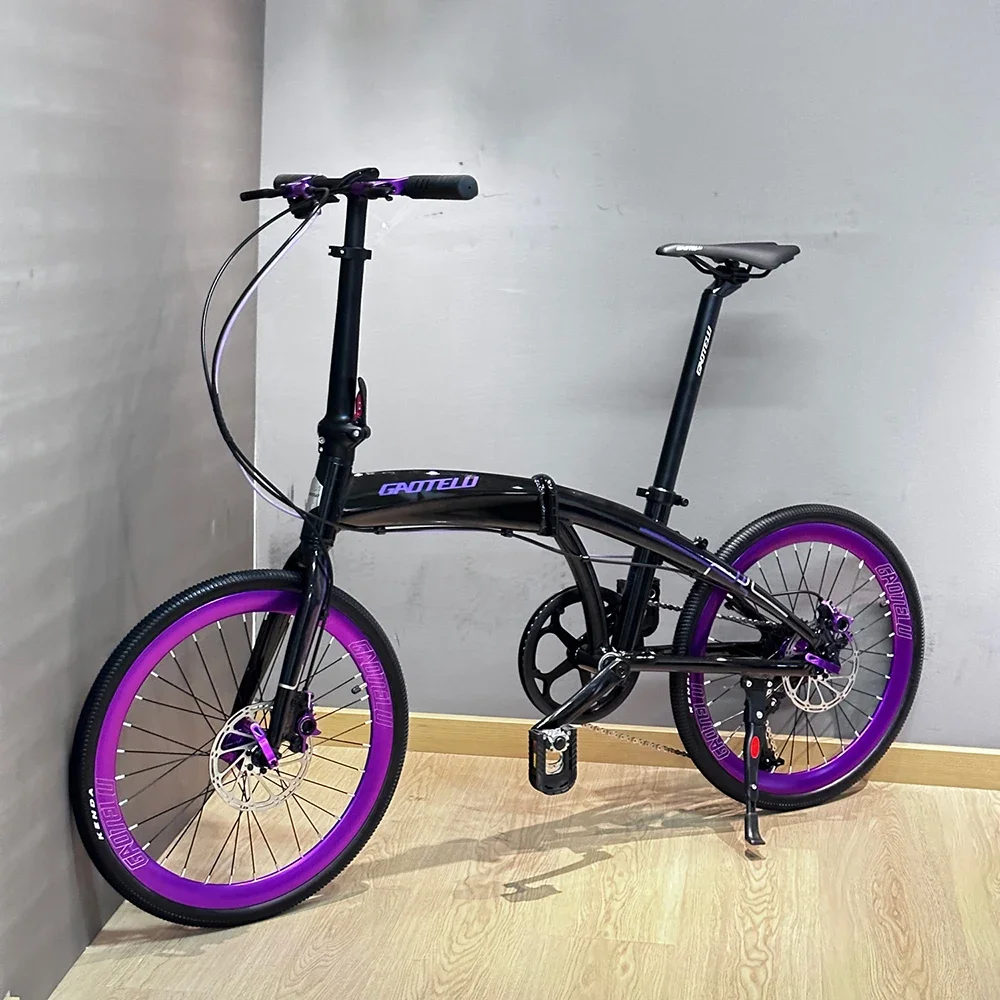 22 Inch Folding Bike 451 Wheel 9 Speed Road Folding Bicycle CNC Aluminum Alloy Oil Disc Brake Adult City Portable Outdoor Bike