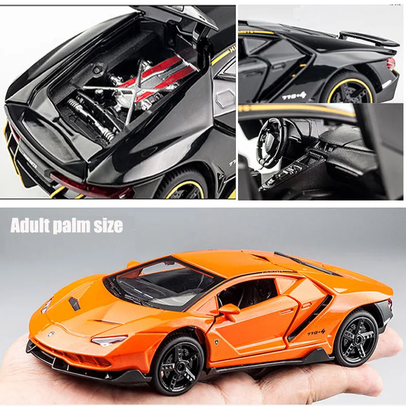 1:32 Alloy Car Diecast Model Metal Pull Back Simulation Car Toy Boy Sports Car Ornament With To Open The Door For Childs Gift