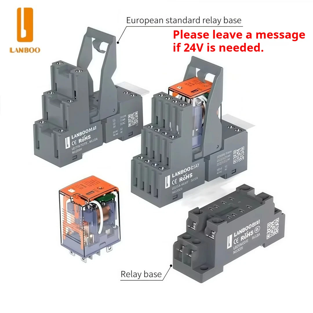 LANBOO J21A Relay 12V 24V AC 220V Voltage Coil High Quality General Micro Mini Relay With Socket Base 8pin 14pin