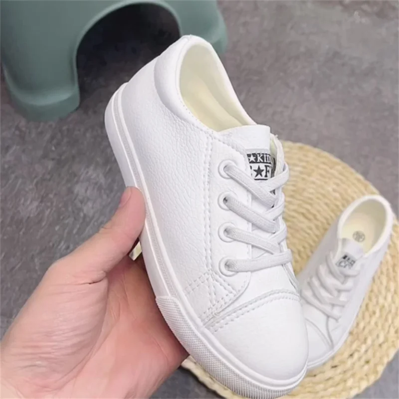 2024 New Children Shoes Leather White Girls Sneakers Breathable Boys Tennis Fashion Kids Sneakers EU 24-37