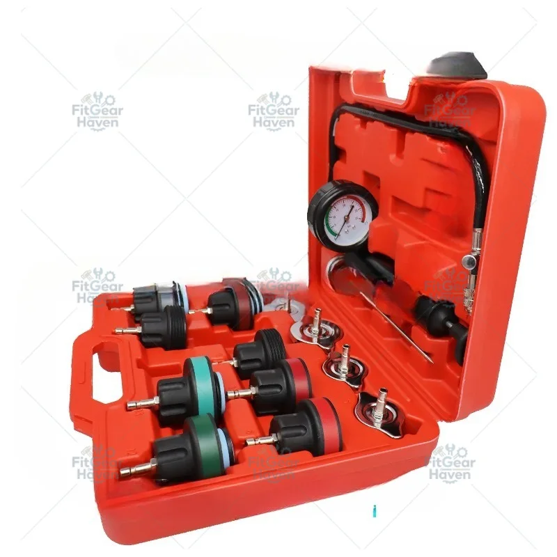 Universal 14PCS Cooling System Radiator Pressure Tester Kit for Auto Motorcycle Truck - Automotive Maintenance Tool Set