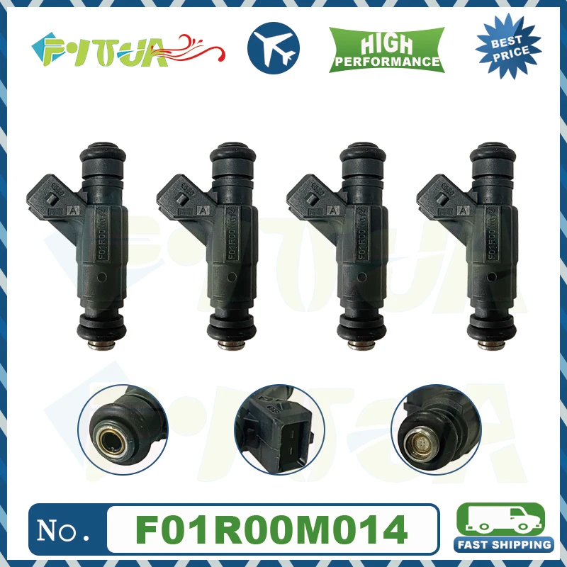 

4pcs Fuel injector F01R00M014 For Chery F 01R 00M 014 4holes Petrol Gasoline Car New Arrival High Performance